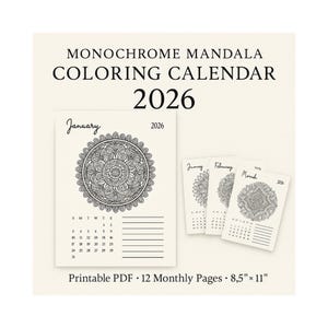 Calendar 2026 Mandala Monday - Etsy