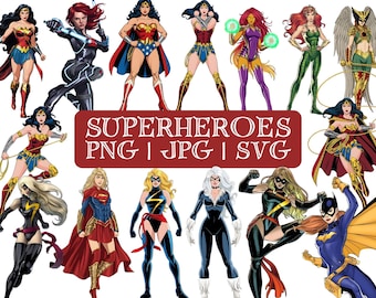 Spidey and Friends Clipart Bundle, Superhero Party (svg, png, jpg, pdf)