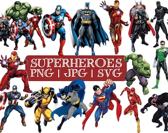 Superhero Clipart & Paper Bundle: Spidey and Friends (SVG PNG)