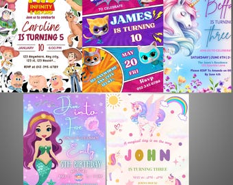 Kids Printable Cards | Super Kitties Birthday Party (PDF)