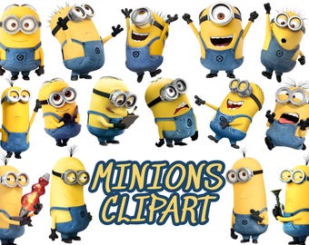 Minions Birthday Party Clipart – 200 PNG Designs (Digital Download)