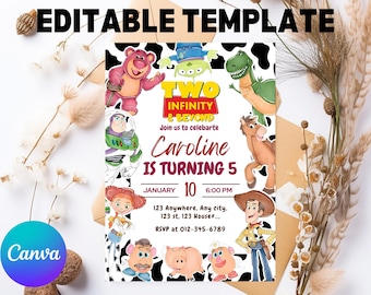 Toy Story Birthday Invitation, Editable Download