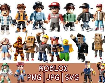 Roblox Characters Clipart: Gamer PNG Sticker (Digital Download)