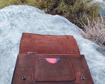 Personalized Leather Wallet: Handmade Rustic Vintage Style, woman Wallet, card holder