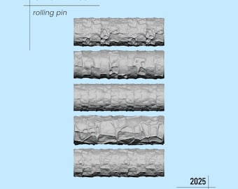 3D Printing Embossed Rolling Pin – Stone Wall Texture Tool