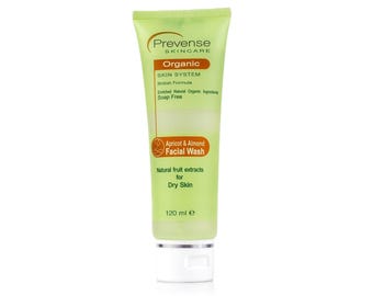 Prevense nettoyant pour le visage biologique aux abricots et aux amandes pour peau sèche | Nettoyant botanique 120 ml