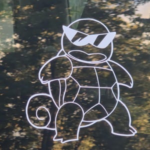 Squirtle Vinyl Car Decal, Permanent 5&quot; x 5.5&quot; approximately