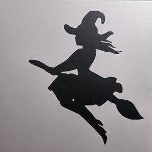 Witch on Broomstick Decal: Car or Wall Decor (4.5&quot; x 5&quot;)