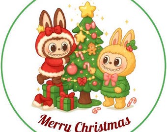 Labubu Christmas PNG Clipart, Holiday Cartoon (Digital Download)