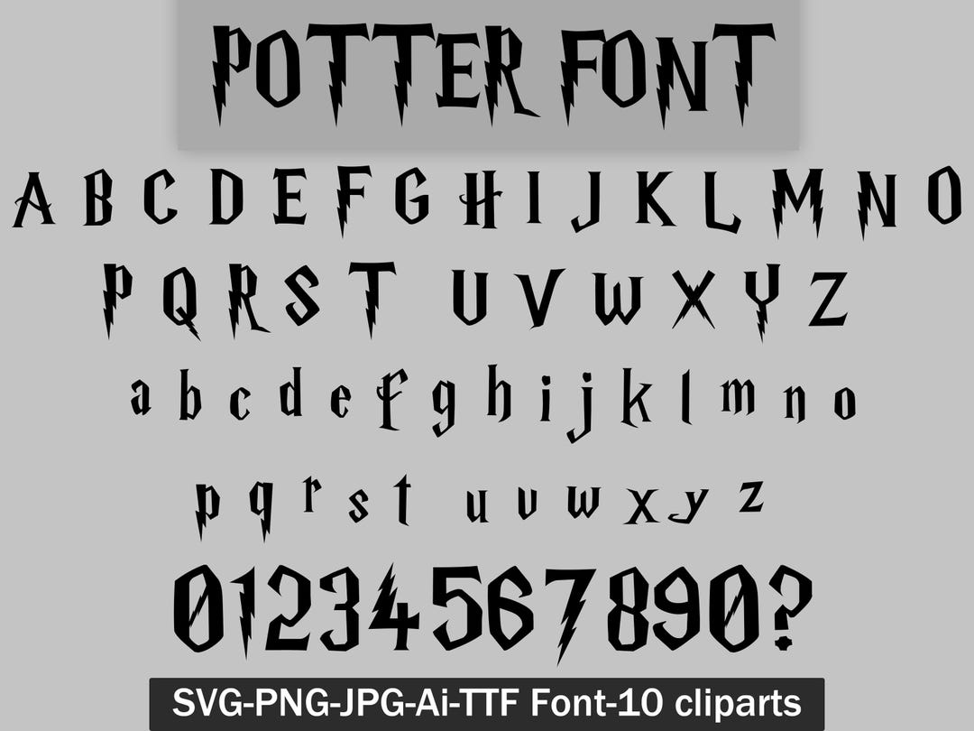 Potter Font Svg PNG EPS TTF | Wizard Halloween Font | Magic Alphabet ...