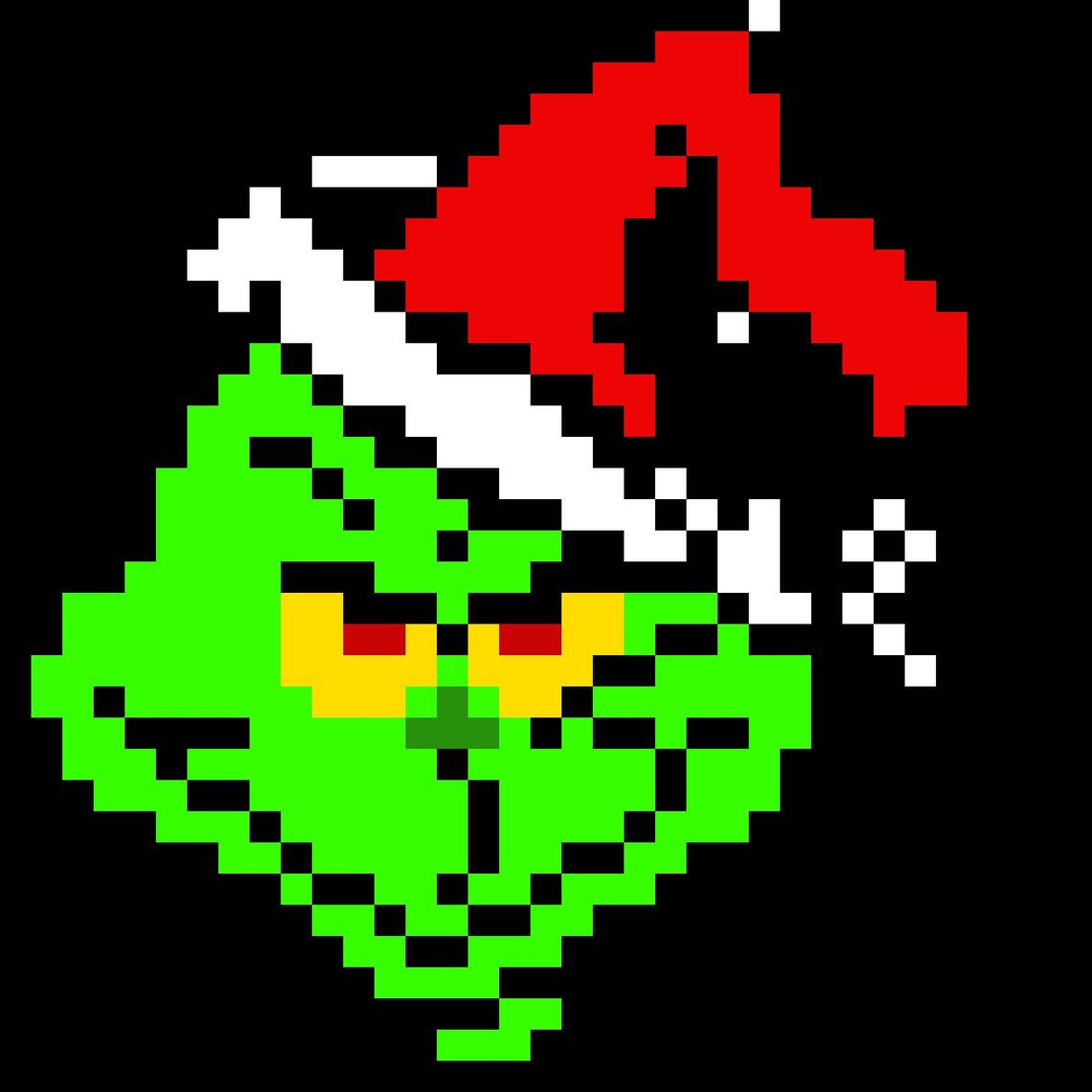 Grinch Pixel Art PNG Retro Grinch PNG 8bit Grinch Christmas