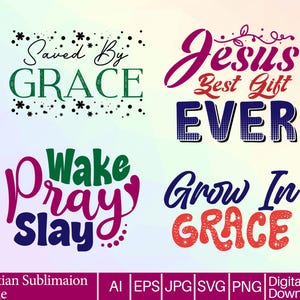Christian SVG Bundle: Bible Verses, Jesus, God (Digital Files)