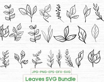 Botanical Leaf SVG Bundle | Floral Silhouette Cut Files (Digital Download)