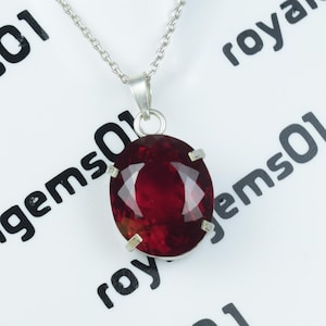 Handmade Ruby Necklace | 925 Sterling Silver Jewelry | Ruby Gemstone Jewelry | Anniversary Gift | Gift For Her Girlfriend.