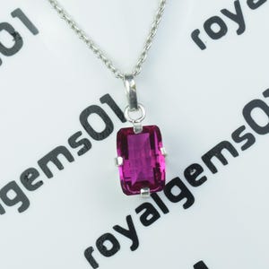 Pink Sapphire Fancy Shape Necklace – Handmade Dainty Silver Jewelry – Genuine Pink Gemstone Pendant – September Birthstone – Gift for Women.