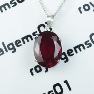 Ruby Gemstone Necklace | 925 Sterling Silver Minimalist Jewelry | for Anniversary Gift | Gift For wife or Girlfriend.
