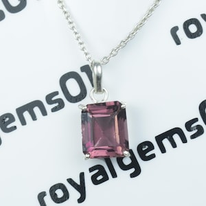Rhodolite Necklace, Raspberry Rhodolite Garnet Pendant, 925 Sterling Silver Jewelry, Everyday Pendant, January Birthstone, Gift for Her.