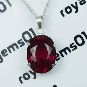 Red Ruby Pendant | 925 Sterling Silver Necklace | July Birthstone | Gift for Her | Handmade Gemstone jewelry | Elegant Jewelry.