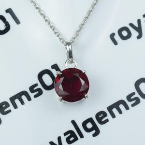 Ruby Necklace in 925 Sterling Silver – Handmade Pendant – Healing Crystal Jewelry – July Birthstone – Unique Gift – Red Tinny Pendant.