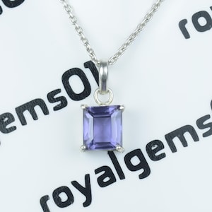 Farbwechsel Alexandrit Anhänger Halskette / 925 Sterling Silber Halskette / Eleganter Schmuck für Jahrestag oder Geburtstagsgeschenk / Geschenk für Sie