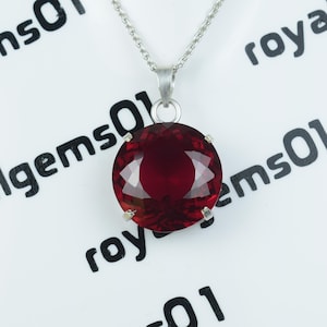 Faceted Ruby 925 Silver Necklace | Silver Chain Jewelry | Romantic Gift for Anniversary and Perfect Jewelry For Any Occasion.