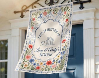 Personalized Floral Garden Flag, Nana Grammy Grandmother Personalized Flag |Grandparents Custom Names | Mother's Day Mimi Gigi Mamaw