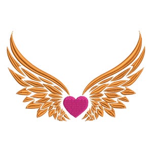 Heart Wings Embroidery Design | Hearts Embroidery Design | Valentine Embroidery | Wings Machine Embroidery File | Instant Download