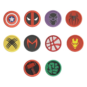 Supehero Logo Bundle Embroidery Design | Superhero Embroidery Design | Patch Digitizing | Logo Machine Embroidery File | Instant Download
