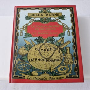 Jules Verne Buch – In 80 Tagen um die Welt & Der grüne Strahl | Ausgabe 1984 | Sammlung außergewöhnlicher Reisen