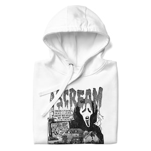 Scream Collage Hoodie – 90s Slasher VHS Grunge Hoodie, Ghostface Streetwear