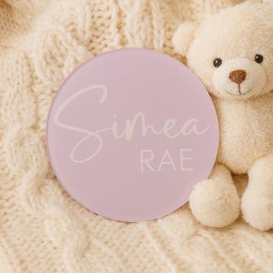 Personalized Acrylic Baby Name Announcement, Baby Name Sign, Newborn Photo Prop, Hospital Name Sign, Baby Name Round, Baby Shower Gift