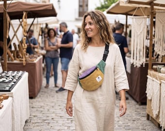 Riñonera artesanal | Bolso cinturón | Crossbody bag  | Regalo original | Handmade fanny pack | Unisex belt bag  | Sustainable unique gift