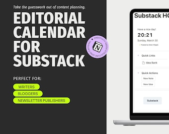 Notion Editionskalender: Substack Planner & Content Organizer