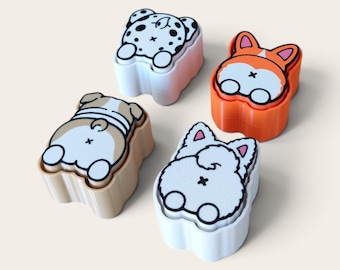 Dog Butts Set Three Fidget Clicker KeyChains