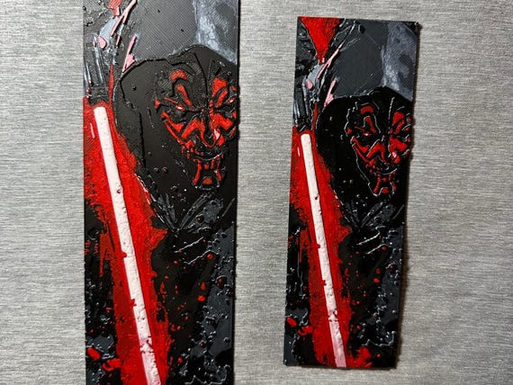 Darth Maul 3D Printed Hueforge Bookmark - 2 Sizes Available