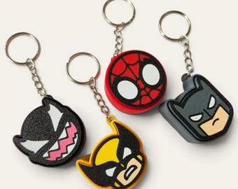 Superhero Chibi Fidget Clicker KeyChains
