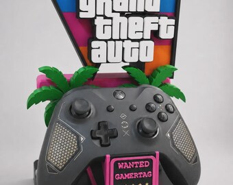 GTA VI Style Gaming Controller Stand For PS5 & Xbox Controls | Custom Gamertag