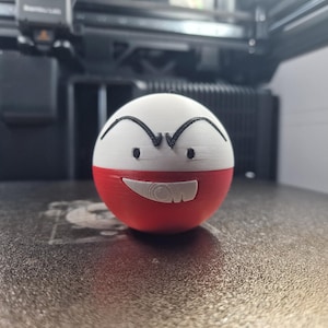 Pokemon Electrode Inspired 3D Printed Pokeball Collectible