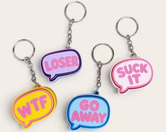 Conversation Balloons - Insults Fidget Clicker KeyChains