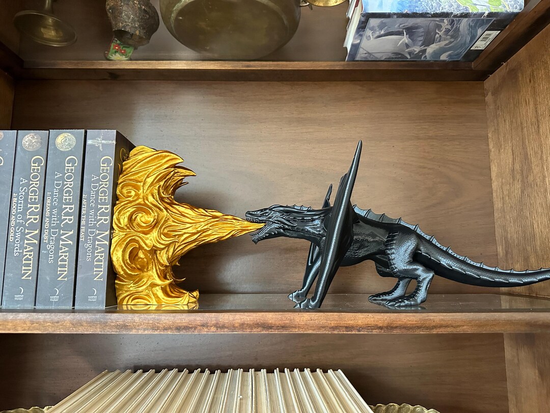 Fire Breathing Dragon Bookend | 3D Printed Fantasy Book Holder - Etsy UK