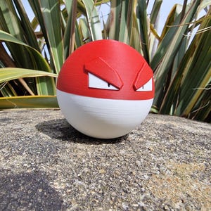 Pokemon Voltorb Inspired 3D Printed Pokeball Collectible