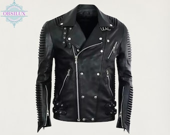 Ultimative GodSPEED Motorradjacke - Herren Rot Schwarz Retro Biker Asymmetrisches Leder Racing Style Fashion Outfit