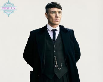 Ultimative Thomas Shelby Peaky Blinders Wolljacke - Cillian Murphy inspirierte lange Mantel Herren Vintage Kostüm Mode