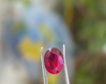 Natural Red Ruby Oval Gemstone 6x4mm, 1.20ct Loose Ruby with IGI Certificate for Making Jewelry.