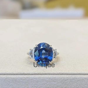Natural Blue Sapphire Ring,Solid Silver Sapphire Engagement Ring,Sapphire Ring, Blue Sapphire Gemstone Ring For Women,September Birthstone