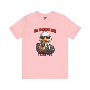Say AI One More Time T-Shirt, Anti AI Artist Humor Tee Shirt Pink