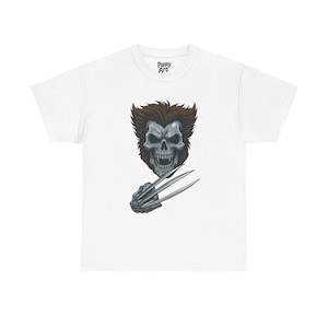 Wolverine Skull Knife T-Shirt: X-Men Fan Art, Cotton Tee