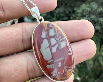 Natural Noreena Jasper 925 Sterling Silver Oval Pendant