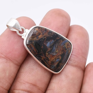 Natural Pietersite Pendant, Handmade Silver Jewellery, 925 Sterling Silver Jewellery, Natural Pietersite Gemstone Pendant, Birthday Gifts