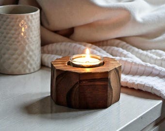 Wooden Candle Holder Tealight Candlestick Decor Home Decor Table Decor Christmas Decor Romantic Decoration Christmas Gift Gift for Friends